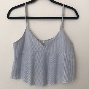 Brandy Melville light blue pinstripe crop tank